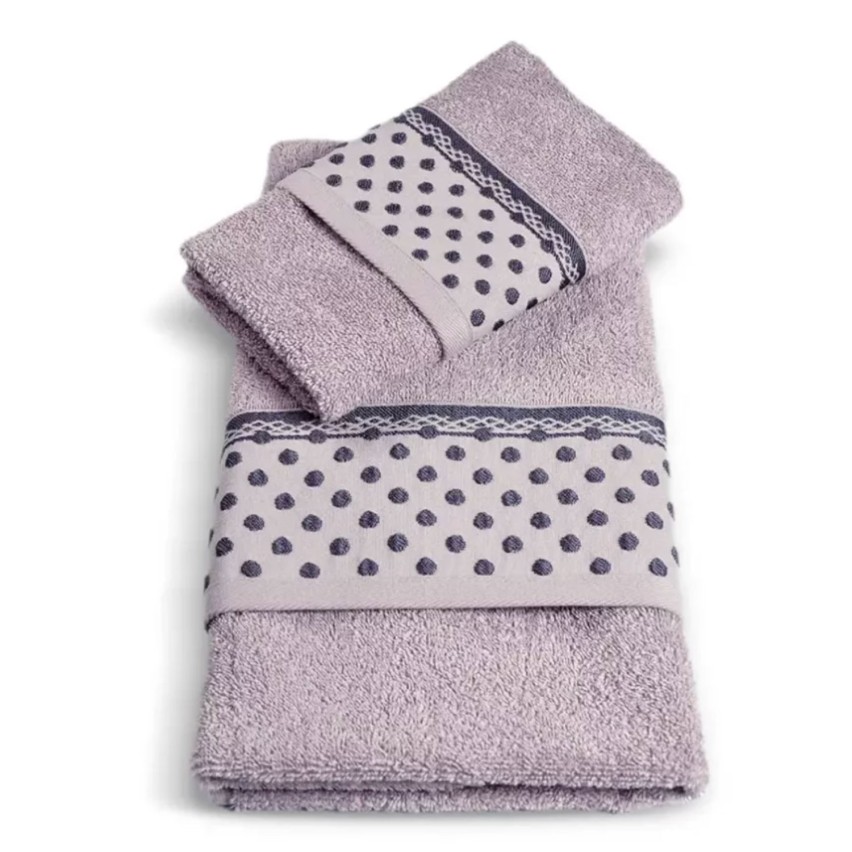 Vingi set asciugamani viso + ospite Sabrina cotone pois