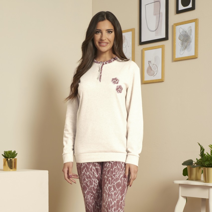 Pigiama donna in punto milano fantasia Karel SE5304