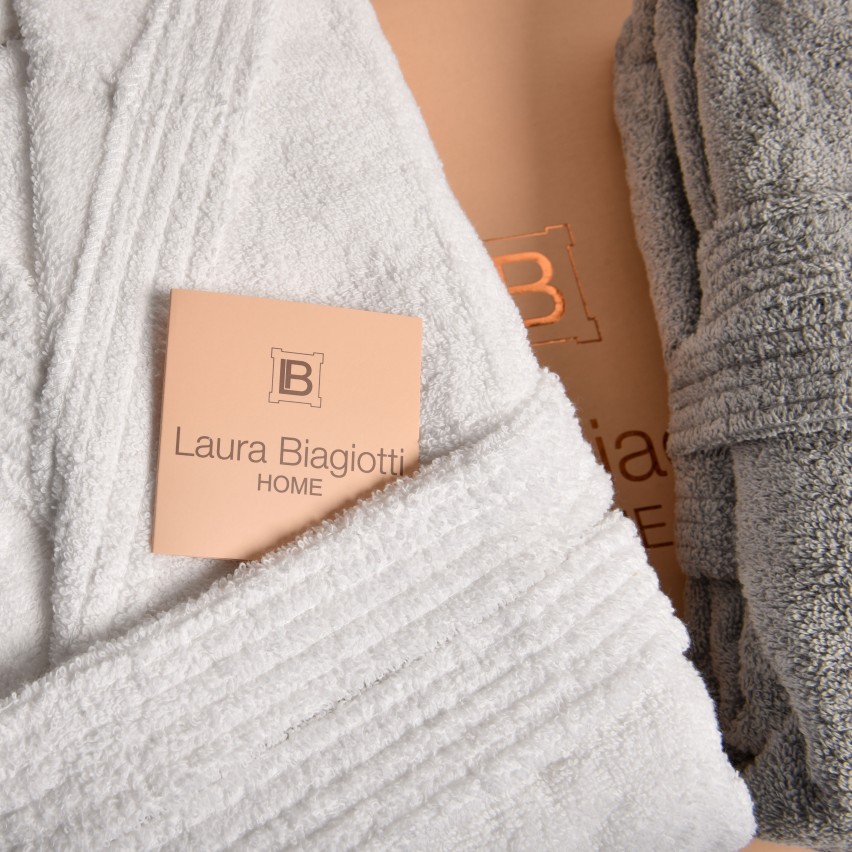 Completo bagno accappatoio + set asciugamani + telo Laura Biagiotti 7 pz