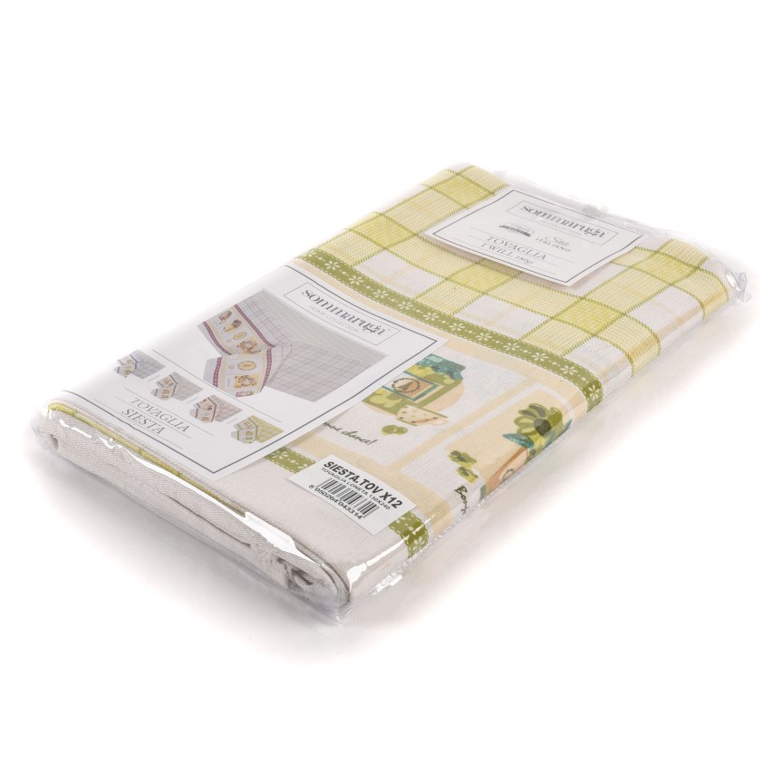 Tovaglia quadri verde acido twill di cotone Sommaruga Siesta B