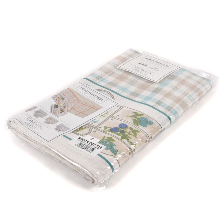 Tovaglia quadri tiffany beige twill di cotone Sommaruga Siesta E