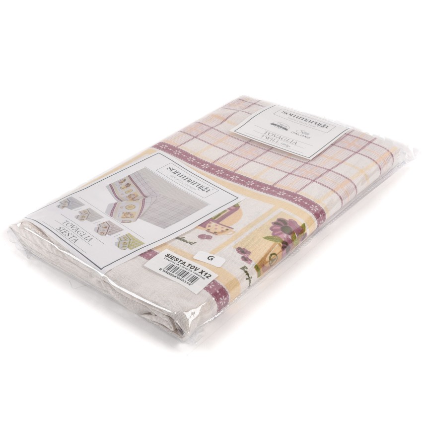 Tovaglia in twill di cotone rosa sabbia Sommaruga Siesta G