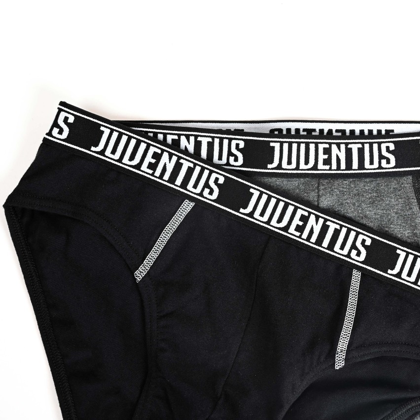 Slip Uomo in cotone elastico con logo Juventus B2YJU11051 2 pezzi