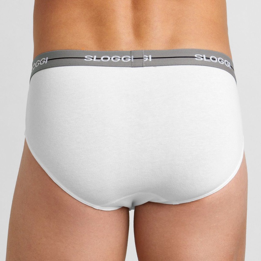 Slip uomo Sloggi midi start bi pack bianco / nero 2 pezzi 