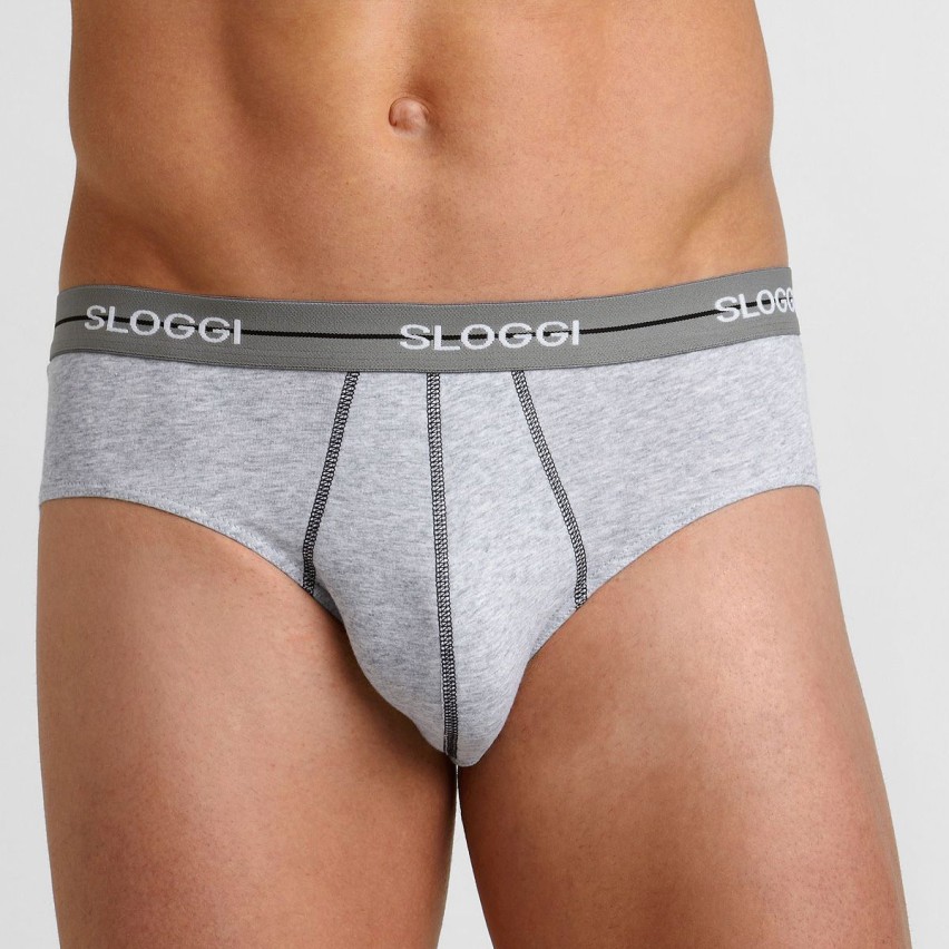 Slip uomo Sloggi midi start bi pack grigio / nero 2 pezzi 