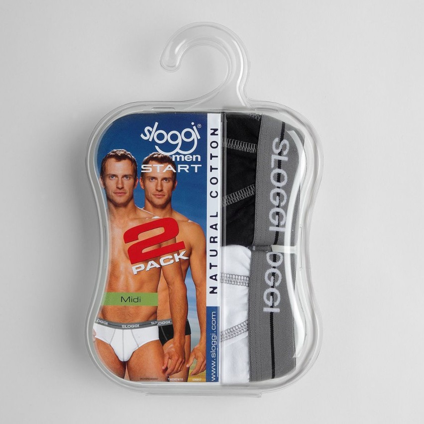 Slip uomo Sloggi midi start bi pack bianco / nero 2 pezzi 