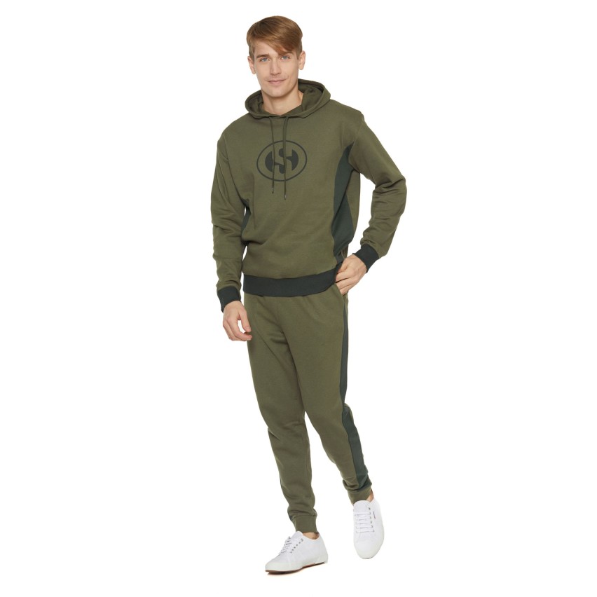 Tuta uomo con zip con cappuccio cotone felpato Superga SMW25661