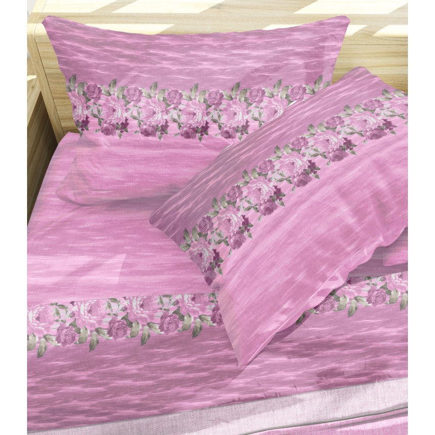 Lenzuola flanella calda fiori rosa matrimoniale Soffice D15-2 piazze