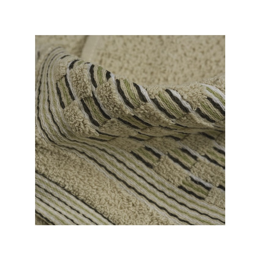 Vingi set asciugamani viso + ospite cotone Sophia verde oliva
