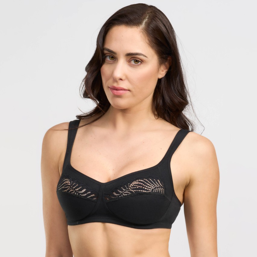 Reggiseno senza ferretto Spiman Paprica cotone elasticizzato e pizzo