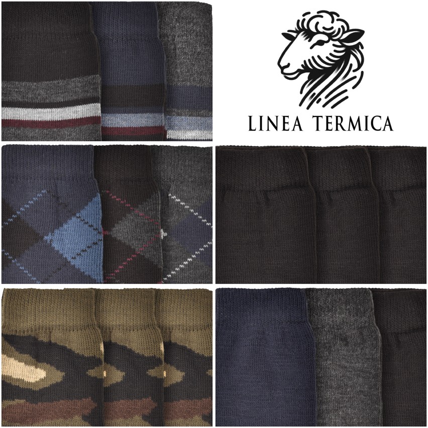 Calze termiche uomo invernali 80% lana 3 paia