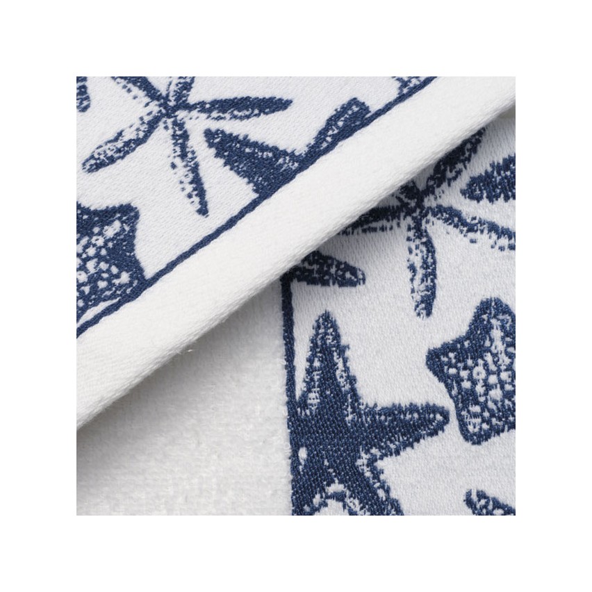 Vingi set asciugamani viso + ospite Star bianco-blu