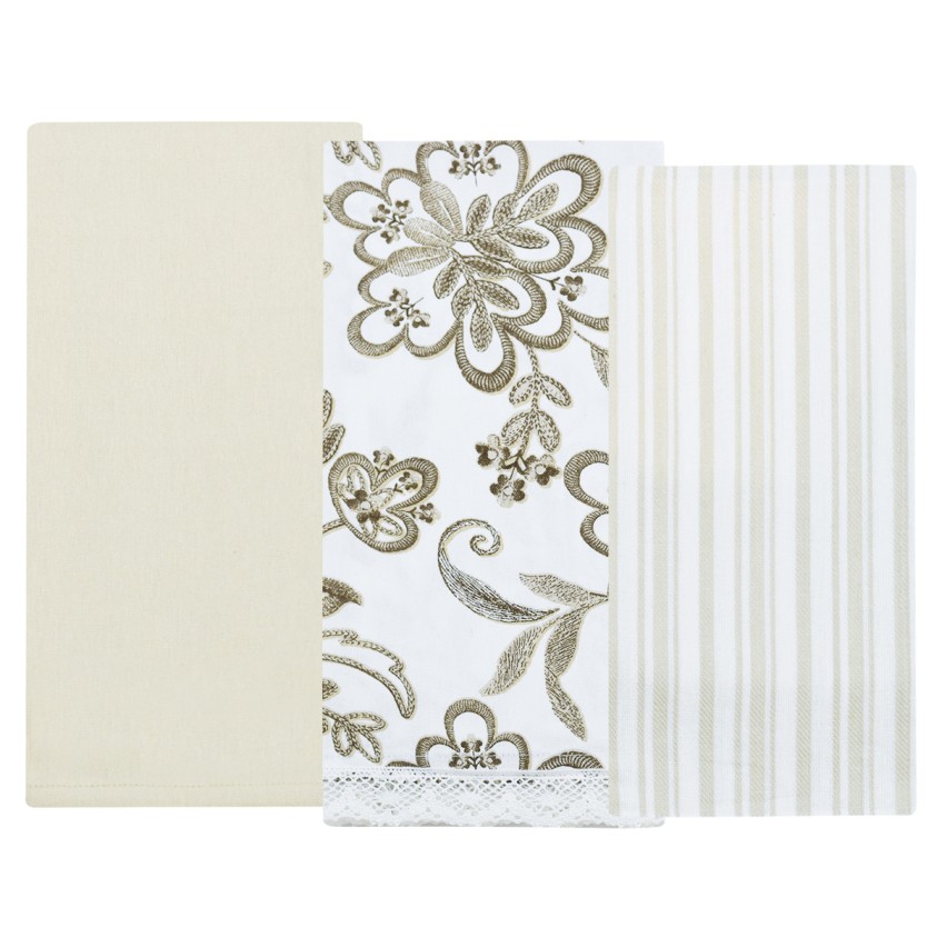 Strofinacci da cucina cotone Preziosa Calisè S06 3 pezzi-I
