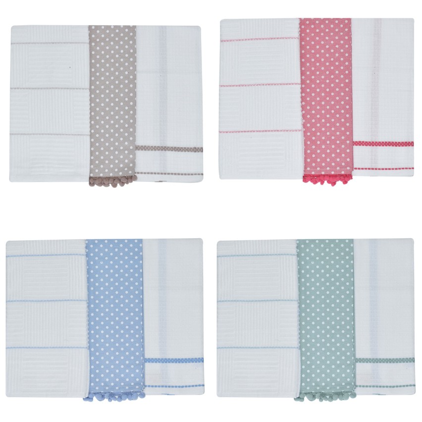 Set da 3 strofinacci Preziosa Candido 1 100% cotone naturale