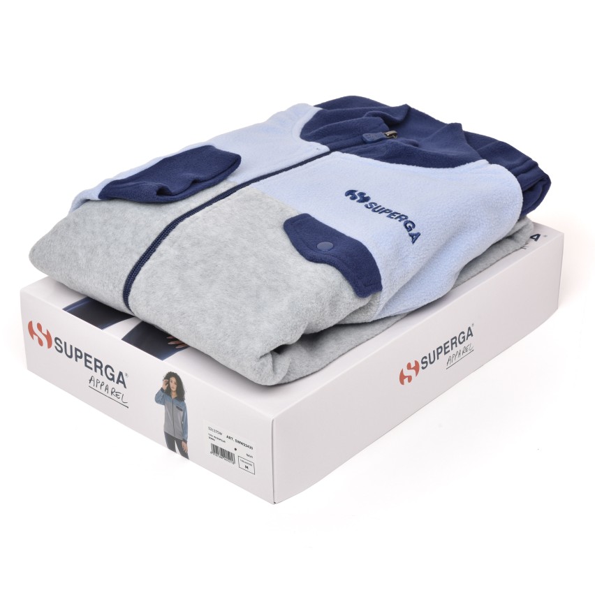 Tuta completo pigiama micropolar donna Superga con zip 22430 navy