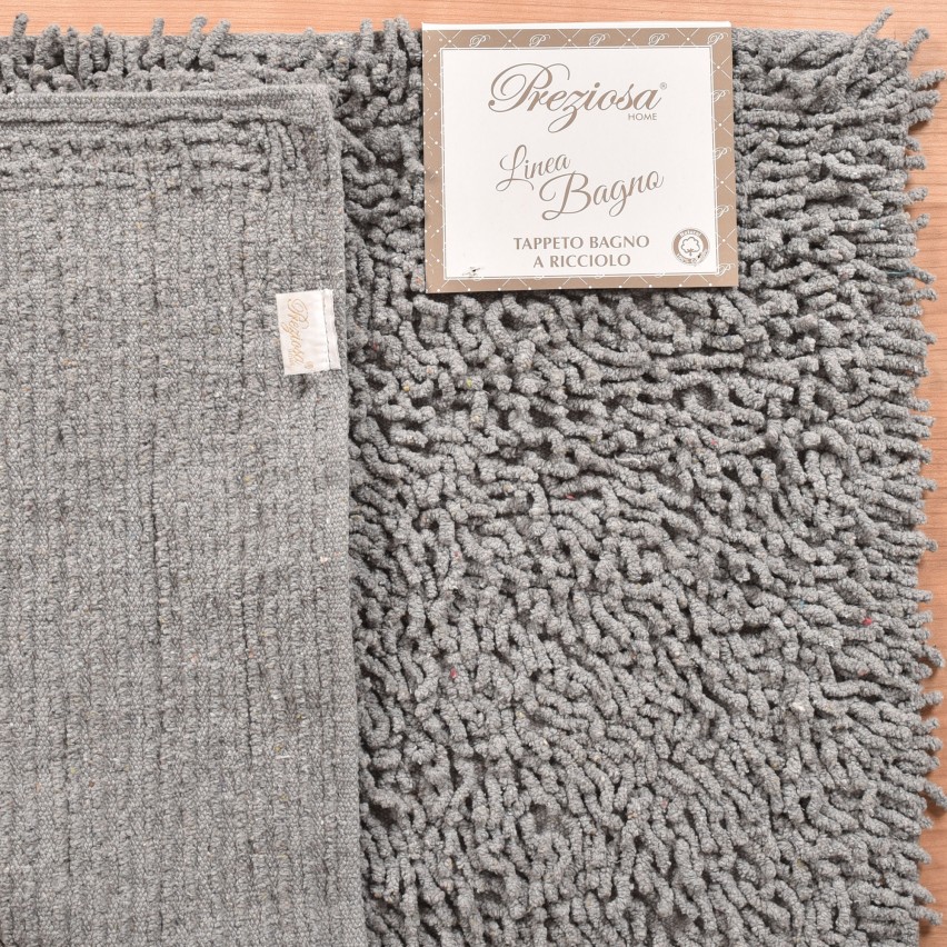Tappeto bagno 100% cotone naturale Preziosa a pelo lungo tinta unita BAT.0007