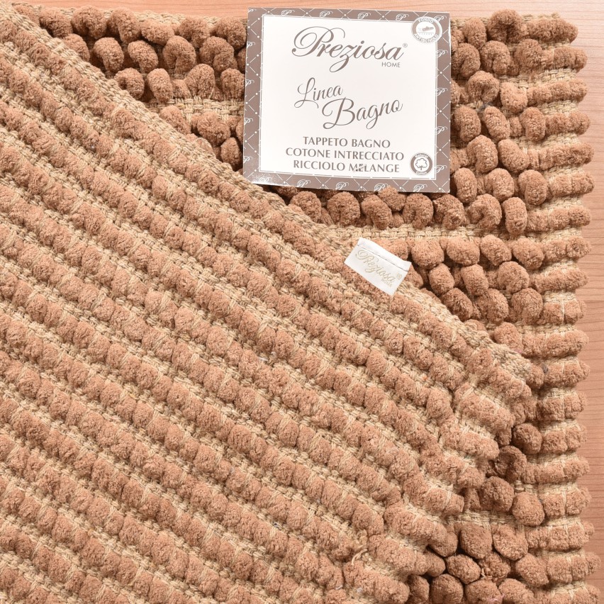 Tappeto bagno Preziosa antiscivolo cotone naturale tinta unita BAT.0034