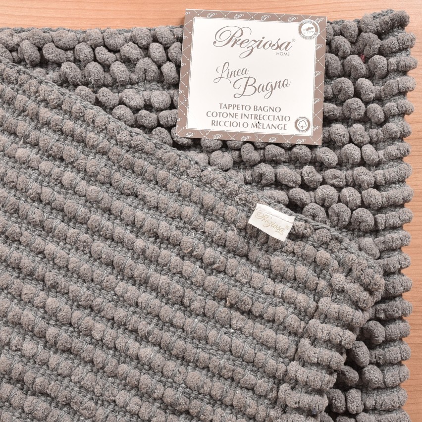 Tappeto bagno Preziosa antiscivolo cotone naturale tinta unita BAT.0034