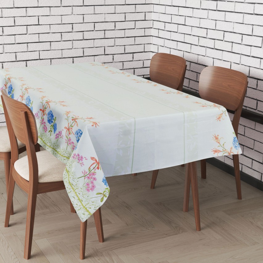 Tovaglia fantasia fiorata grigio Preziosa rasatello Thango 