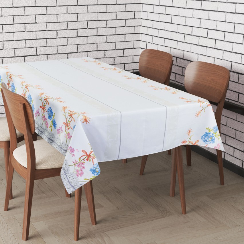 Tovaglia fantasia fiorata grigio Preziosa rasatello Thango 