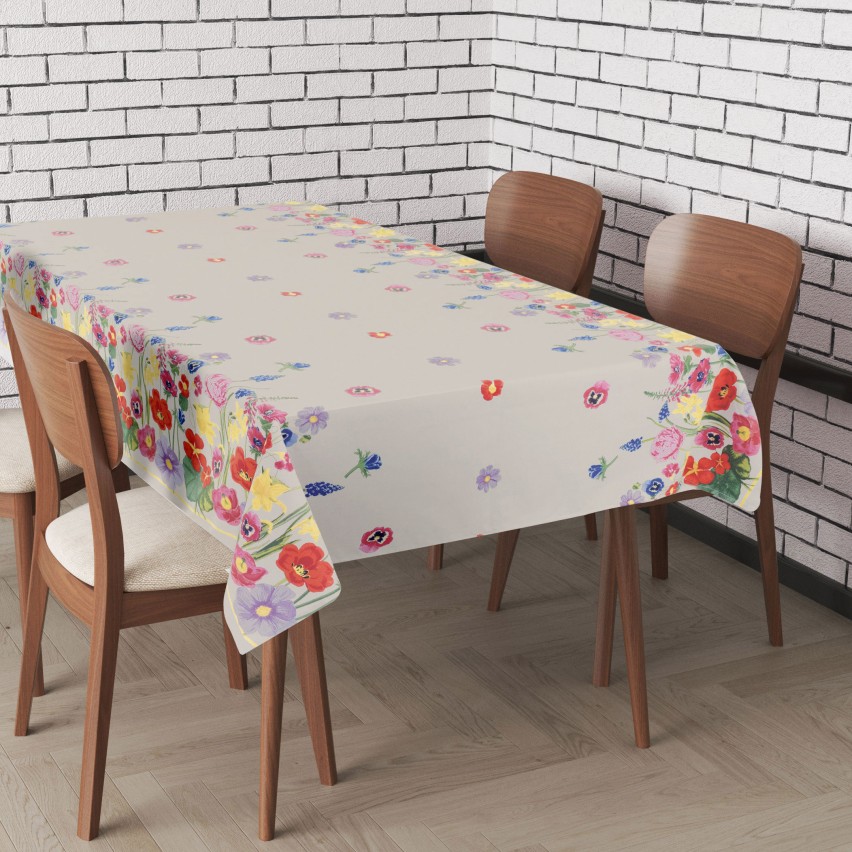 Tovaglia fantasia fiorata grigio Preziosa rasatello Thango 