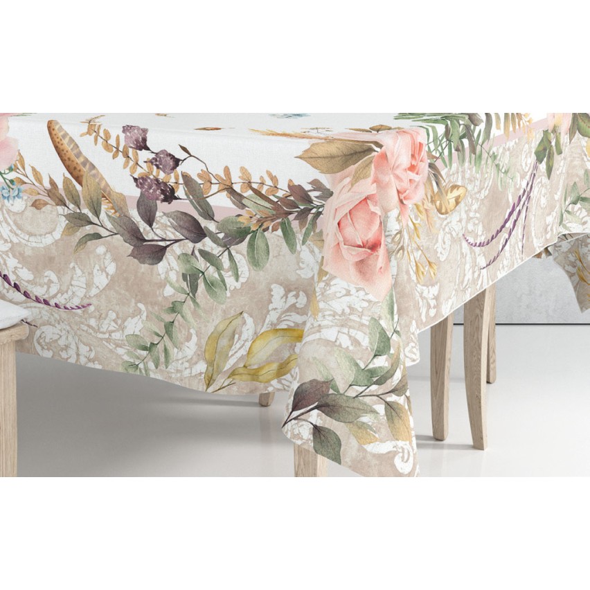 Tovaglia Vingi Tiffany cod. 24 in cotone con rose