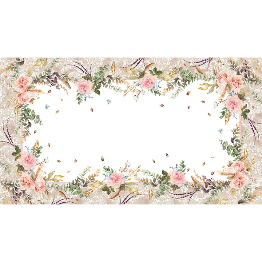 Tovaglia Vingi Tiffany cod. 24 in cotone con rose