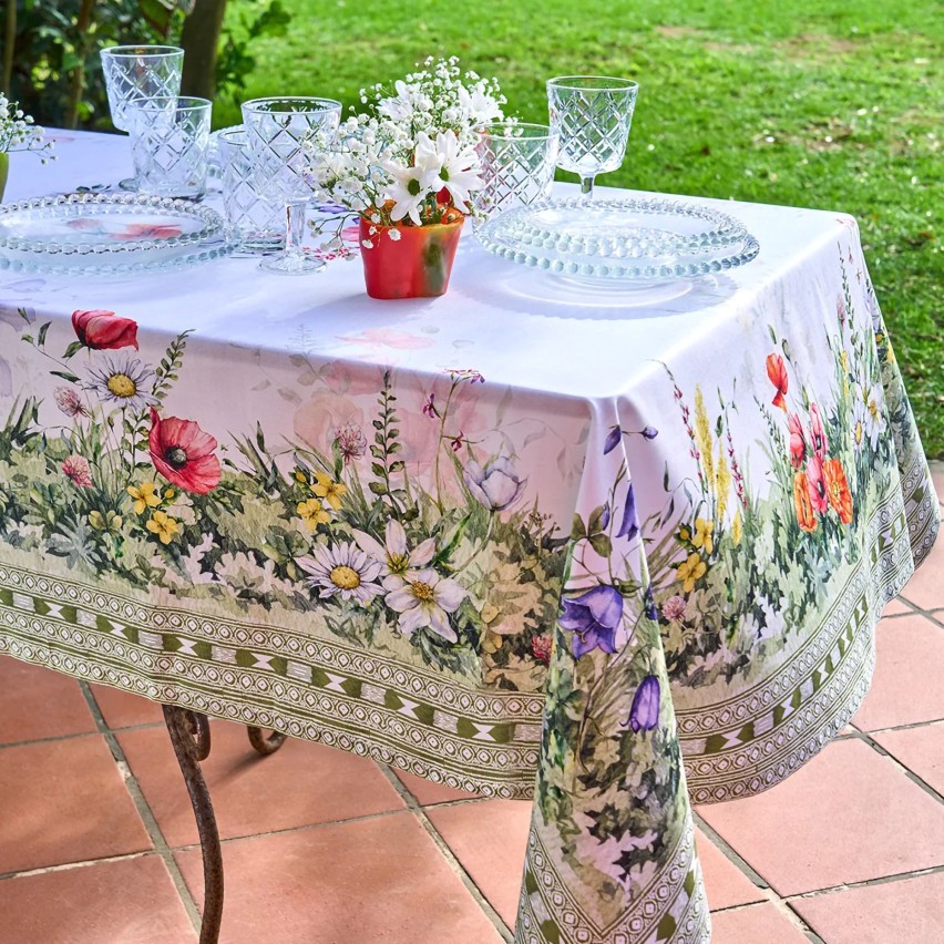 Tovaglia stampa digitale floreale 100% Cotone Vingi Tiffany Dis. 5