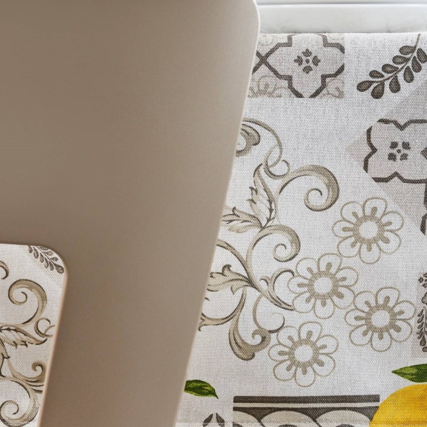 Tovaglia Vingi Armonia cod.A04 fantasia beige e limoni cotone