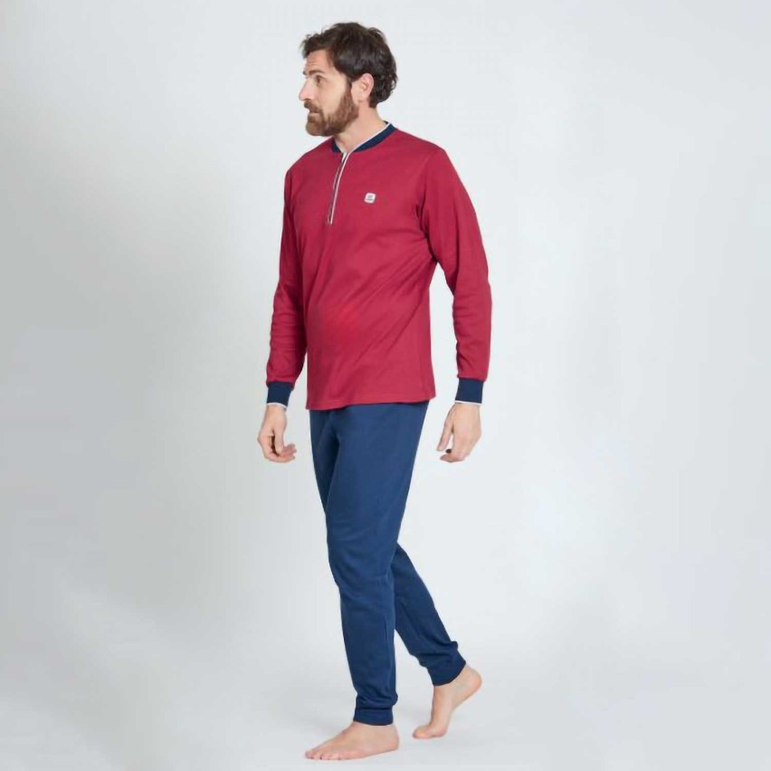 Pigiama uomo scollo serafino con zip Nazareno Gabrielli U7005
