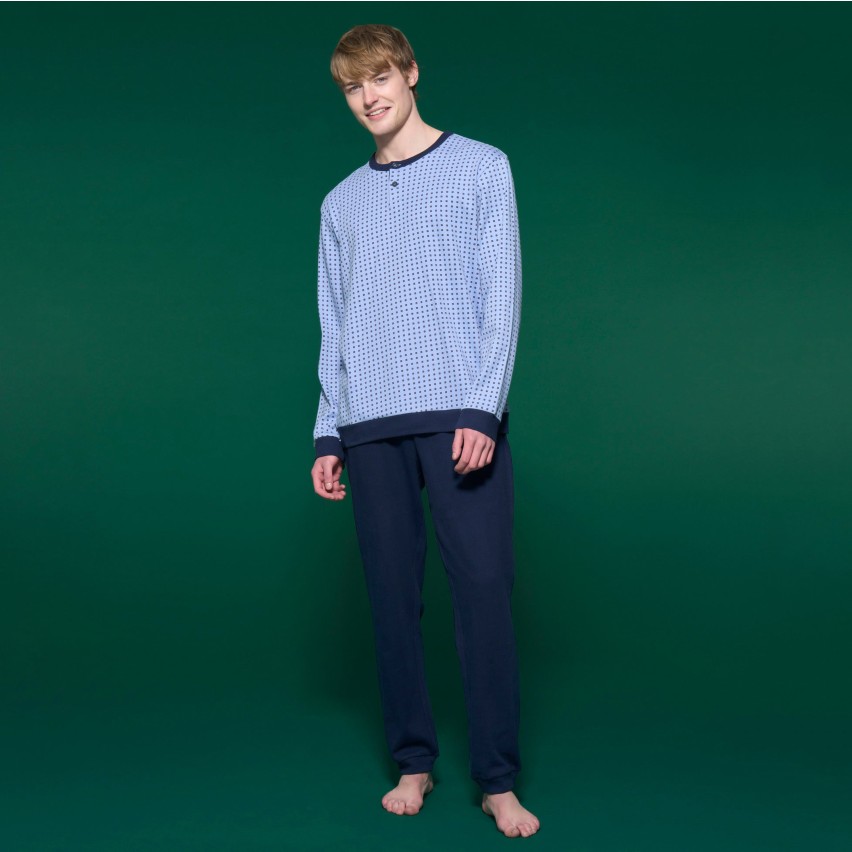 Pigiama uomo 100% caldo cotone Ragno U839N1