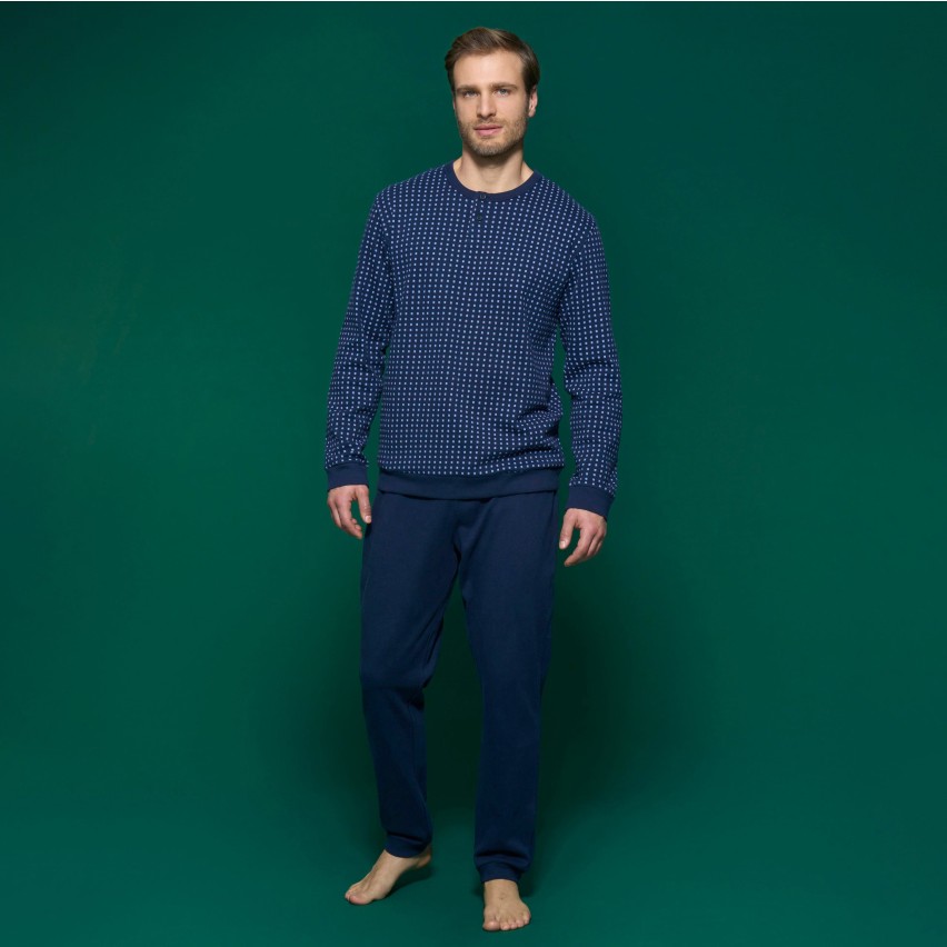 Pigiama uomo 100% caldo cotone Ragno U839N1