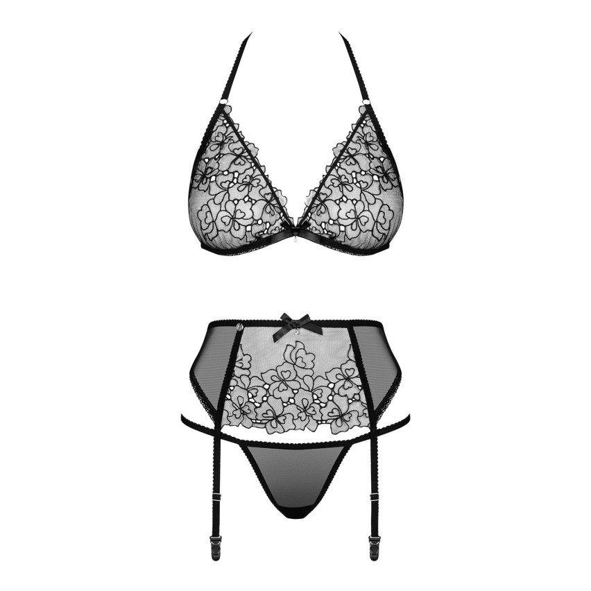 Sexy set reggiseno perizoma reggicalze Obsessive Uniquella 3 pz