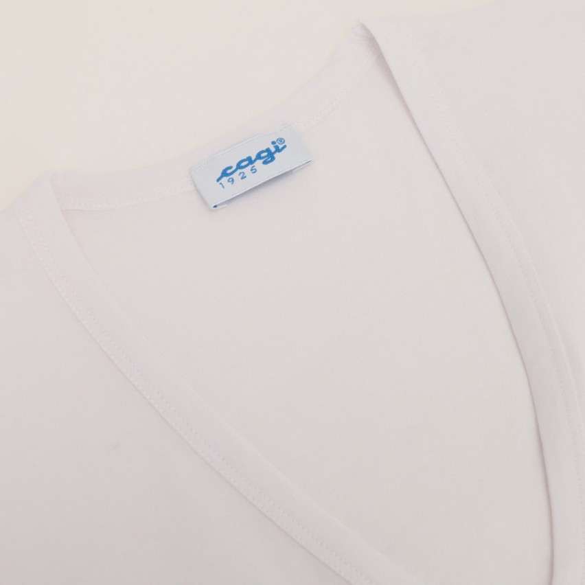 Maglia uomo Cagi 5326 mezza manica scollo profondo a V in cotone