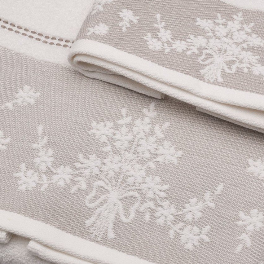Vingi set asciugamani viso e ospite Bouquet bianco