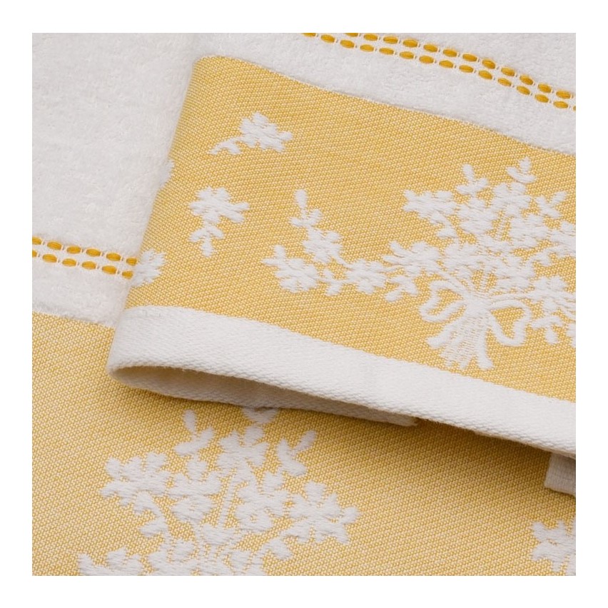 Vingi set asciugamani viso e ospite Bouquet giallo