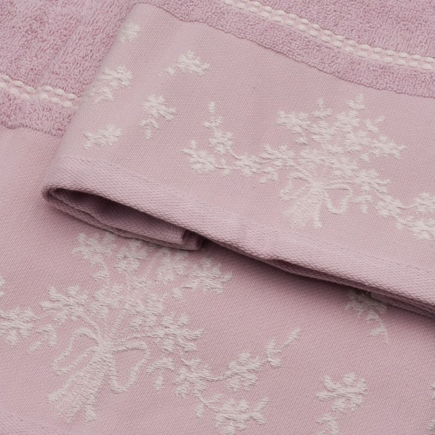 Vingi set asciugamani viso e ospite Bouquet rosa