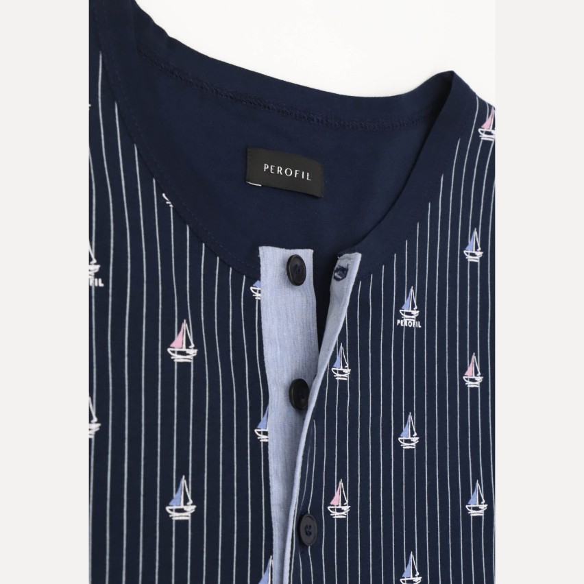 Pigiama uomo Perofil VPRT92816 barca vela 100% cotone 