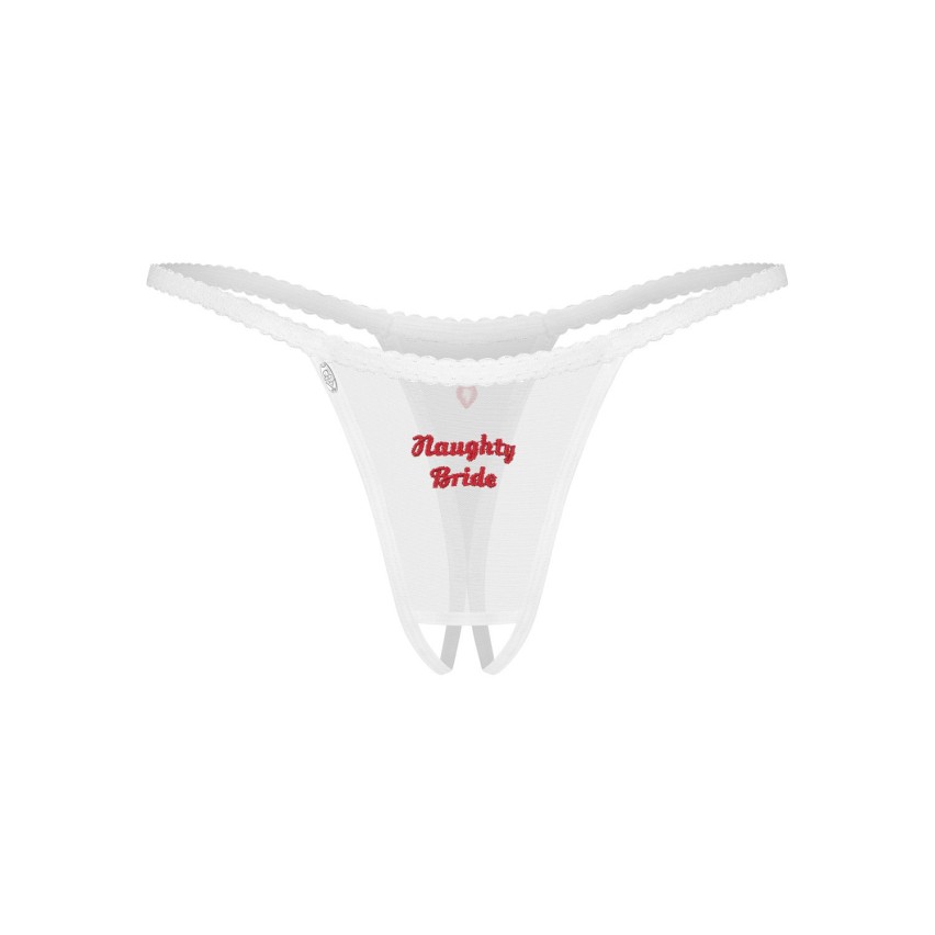 Perizoma cavallo aperto con scritta Obsessive Weddya Bride