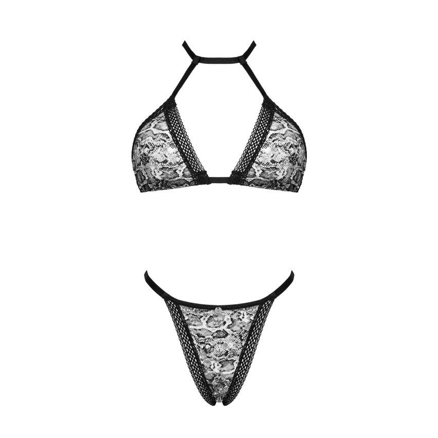 Completino sexy stampa animalier pitonata Obsessive Xenita 2-pcs set