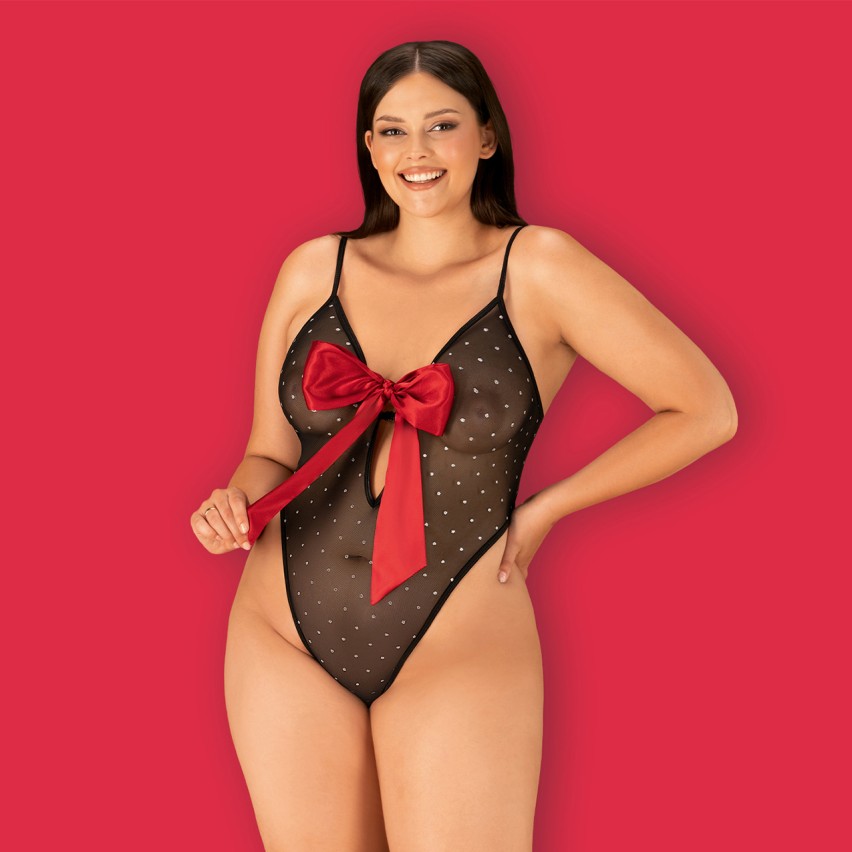 Body perizoma sexy con fiocco rosso Obsessive Tienesy