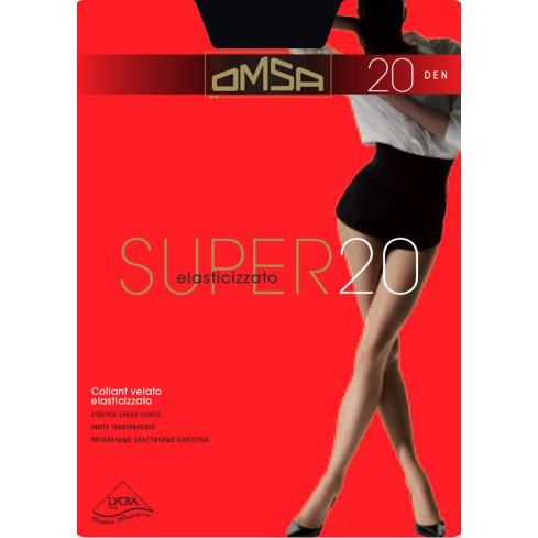 Collant velato Omsa Super 20 den elasticizzato lycra 5 paia