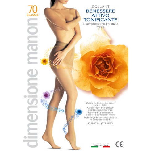 0 Collant compressione graduata Cabifi Manon 70 den riposanti