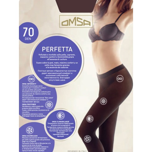 Collant senza cuciture Omsa perfetta 70 microfibra den 5 paia