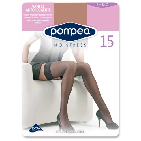 0 Calze autoreggenti Pompea vani 15 den velati 6 paia