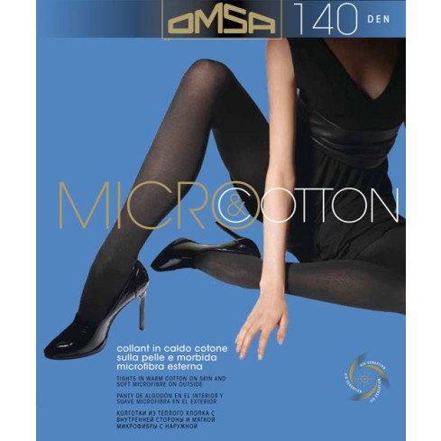  Collant caldo cotone Omsa micro & cotton 140 den pack
