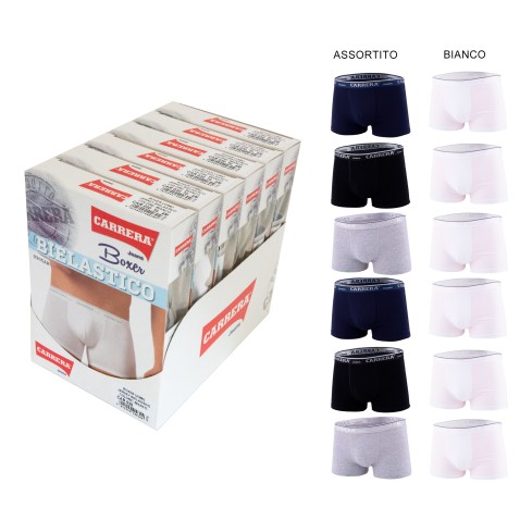 Boxer uomo Carrera Car 030 con elastico logato 6 pezzi