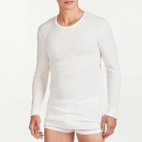 Maglia uomo manica lunga cotone e lana Ragno 065459