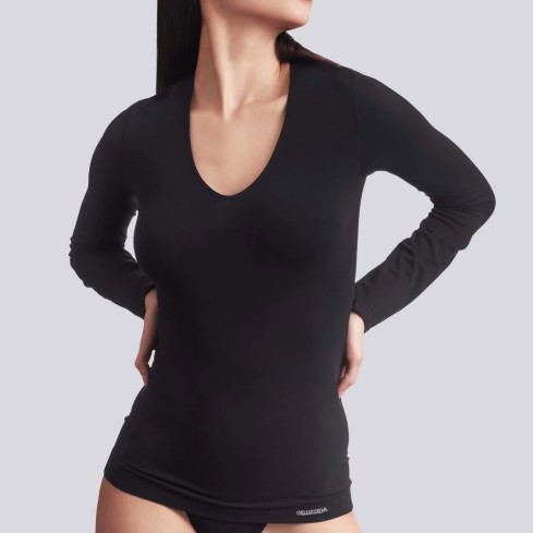 Maglia donna Bellissima decolletè in microfibra