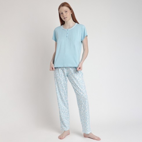 Pigiama donna scollo serafino cotone Admas